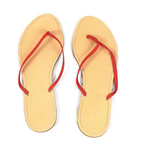 J. Crew Womens Size 10 Orange Leather Flip Flops